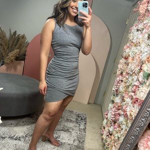 Ruched Body-Con Tank Dress- S